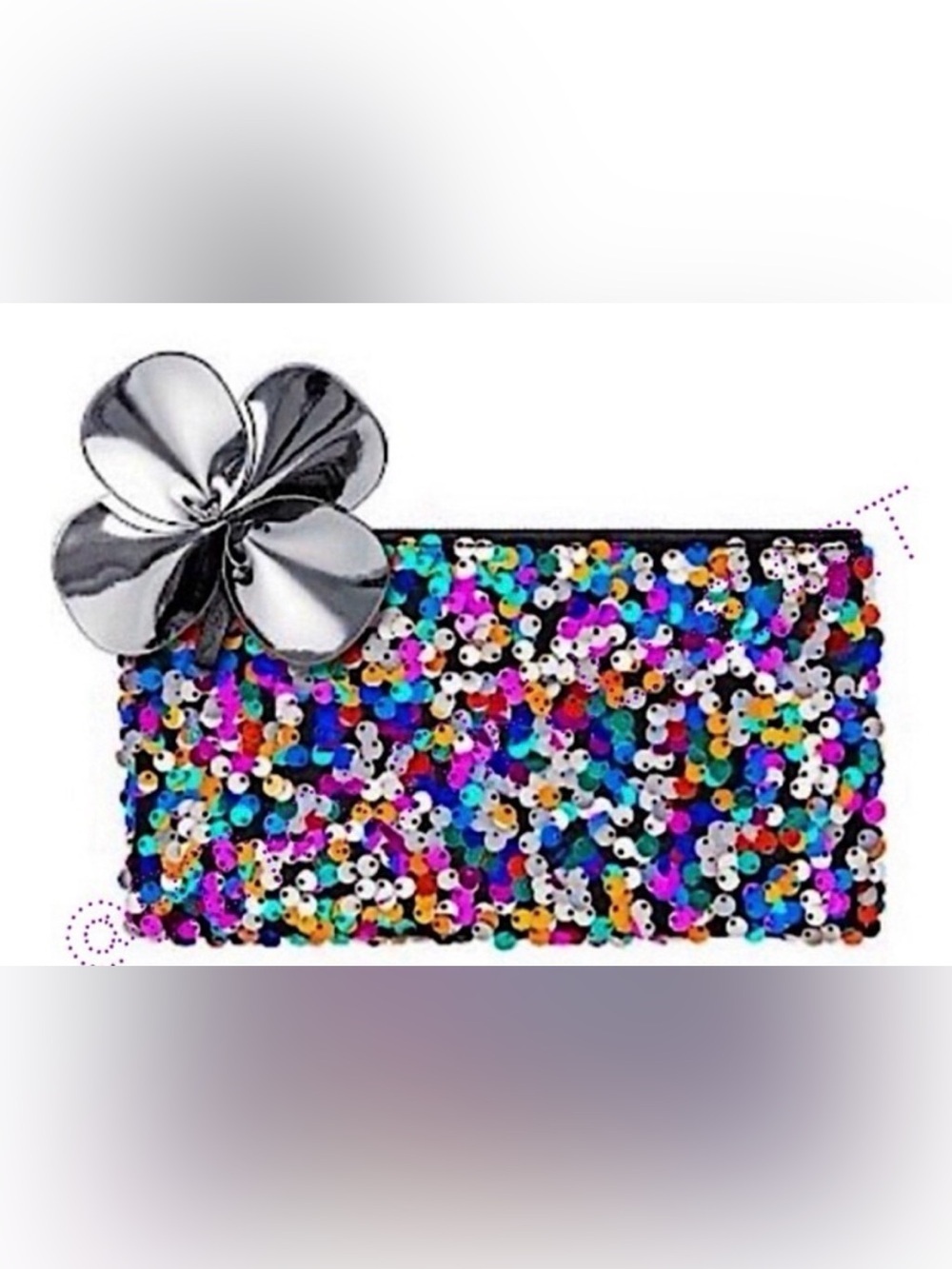 MAC Sparkle Sequin Glitter MultiColor Makeup Cosmetic Zipper Bag Clutch Pouch - Picture 3 of 10